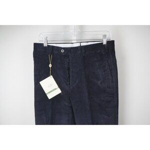 Luigi Borrelli Dark Blue Corduroy 100% Cotton Mens Pants Sz 46 NEW